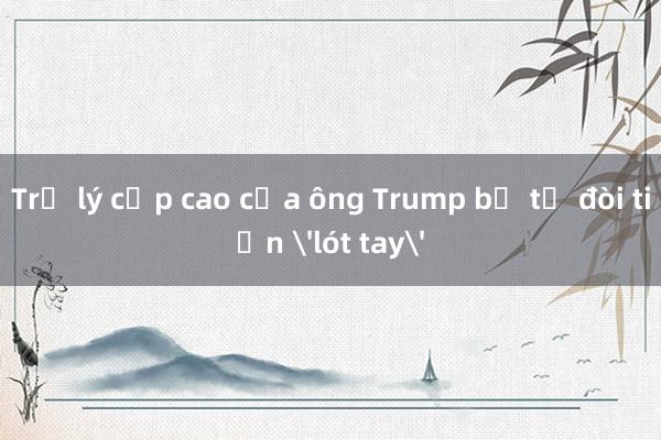 Trợ lý cấp cao của ông Trump bị tố đòi tiền 'lót tay'