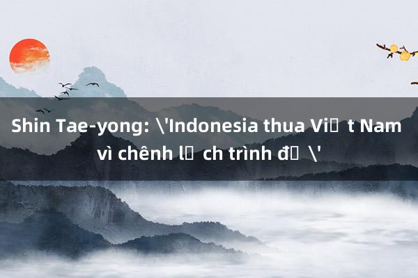 Shin Tae-yong: 'Indonesia thua Việt Nam vì chênh lệch trình độ'