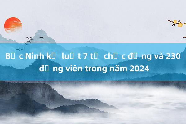 Bắc Ninh kỷ luật 7 tổ chức đảng và 230 đảng viên trong năm 2024